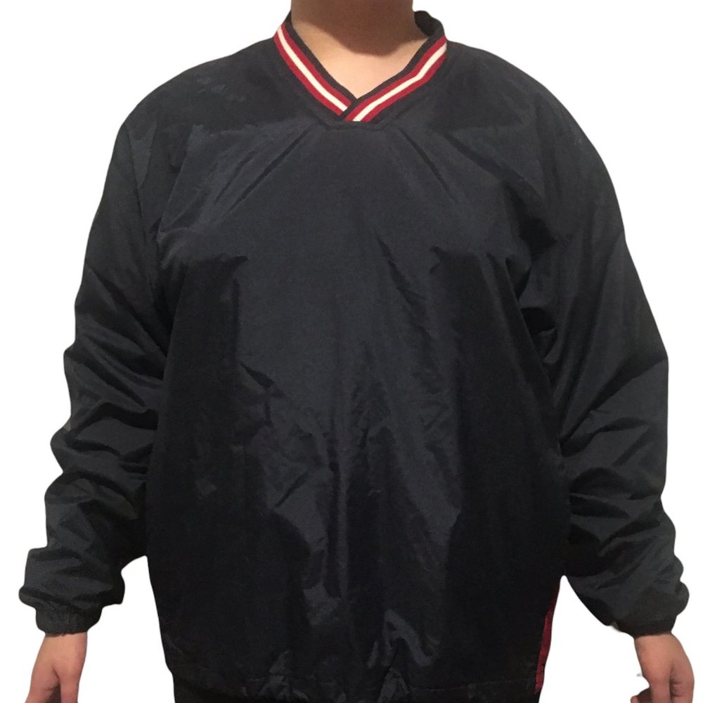 Vintage Holloway Pullover Windbreaker Jacket Men's Navy Blue Lined V-Nec…